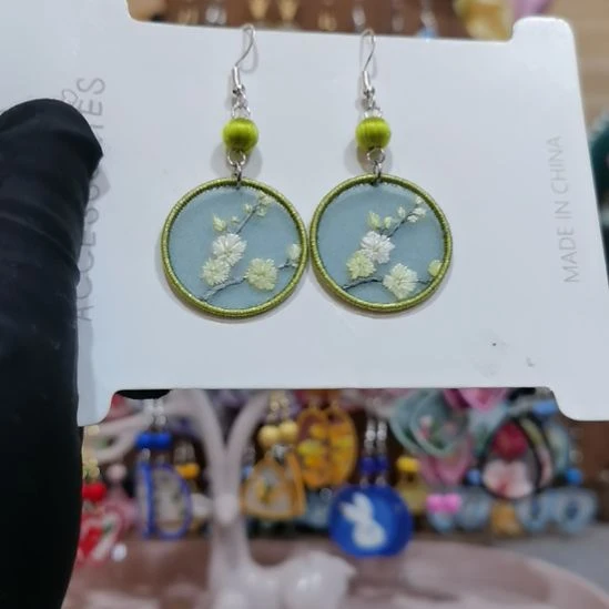 织绣苏绣耳环耳钉耳饰