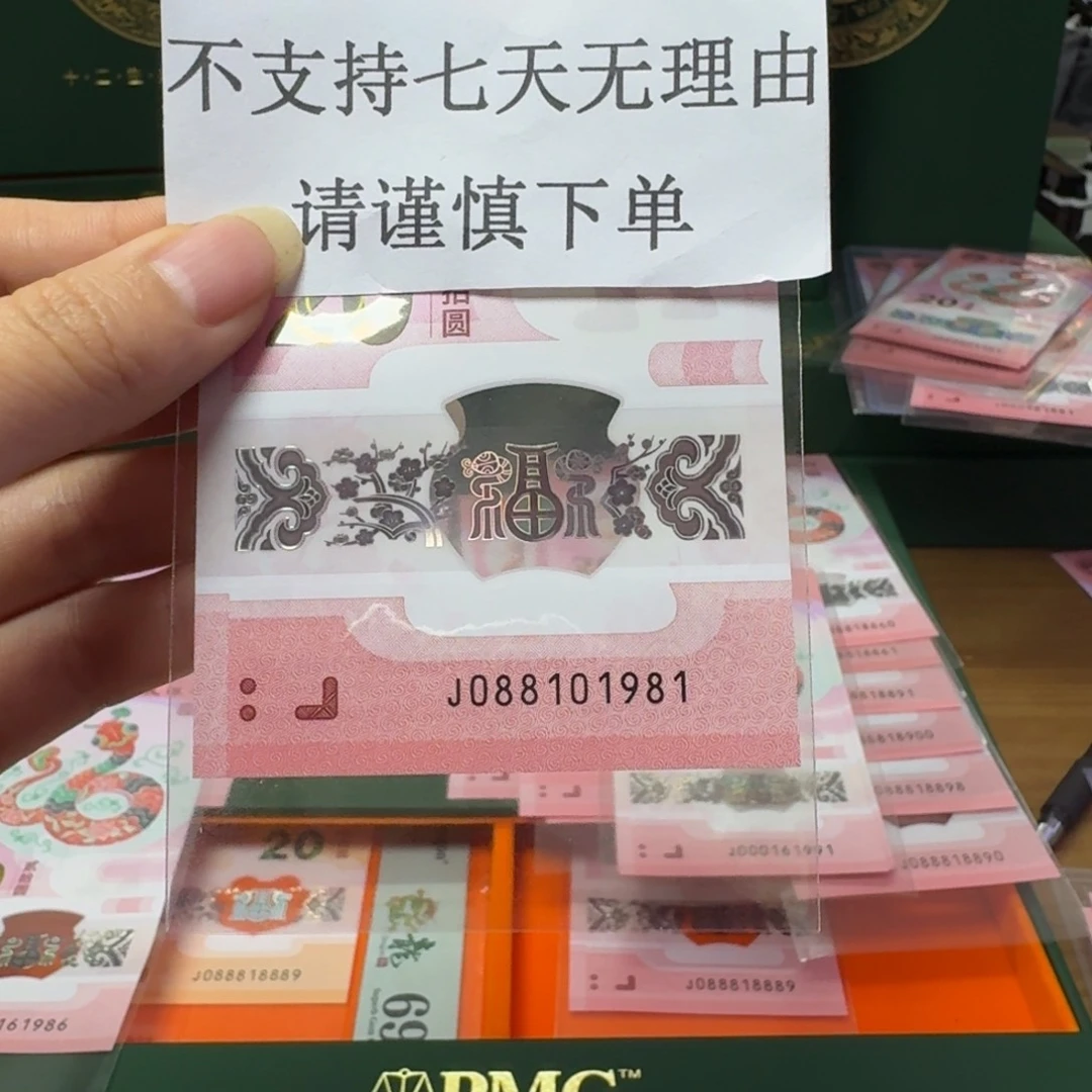 塑料蛇年纪念钞J088101981