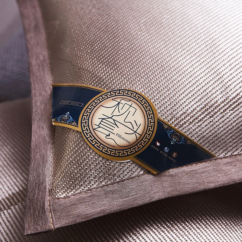 夏凉冰丝枕套家用48×74一对装冰藤枕头套学生单人40×60拉链枕芯套