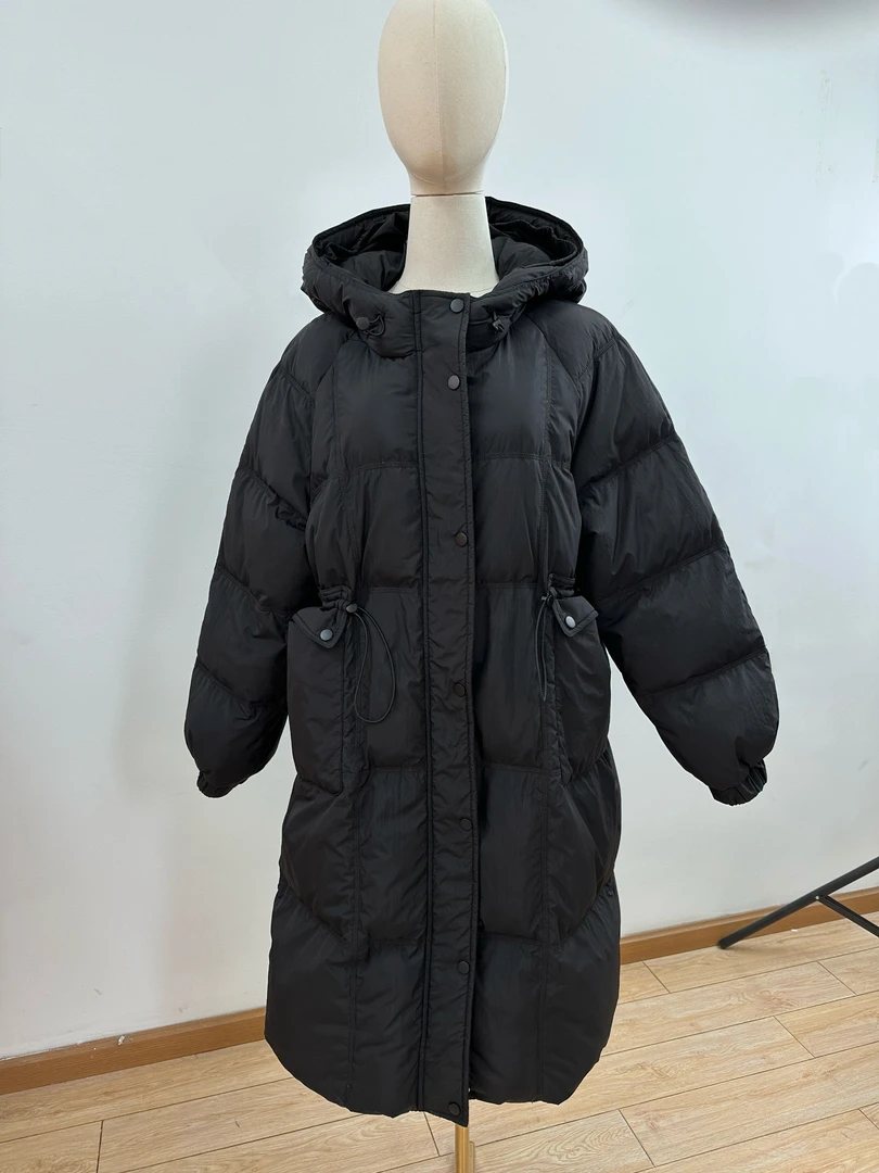 W2024时尚休闲长款百搭宽松保暖秋冬冬季韩版羽绒服Qys-99803