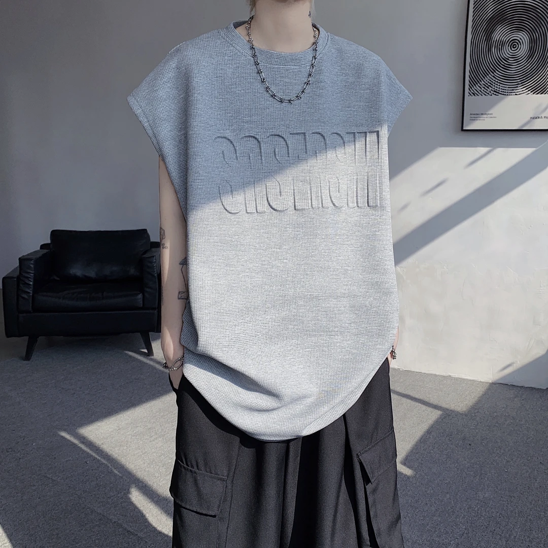 短袖男t恤夏季男生穿搭正肩圆领欧若风背心男款高智感短袖t恤