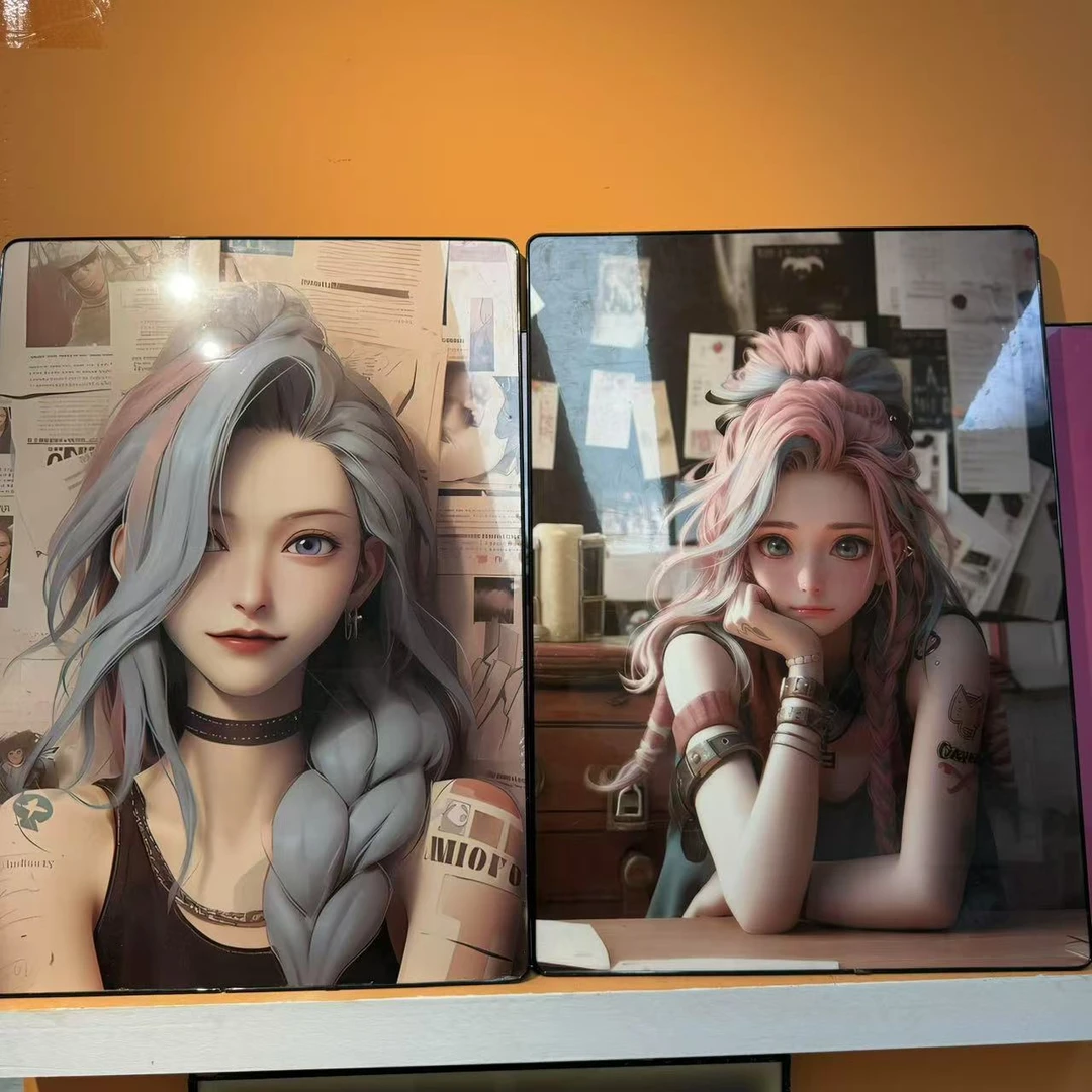 《竖版金克斯萨勒芬妮双联》卡通壁画4-6