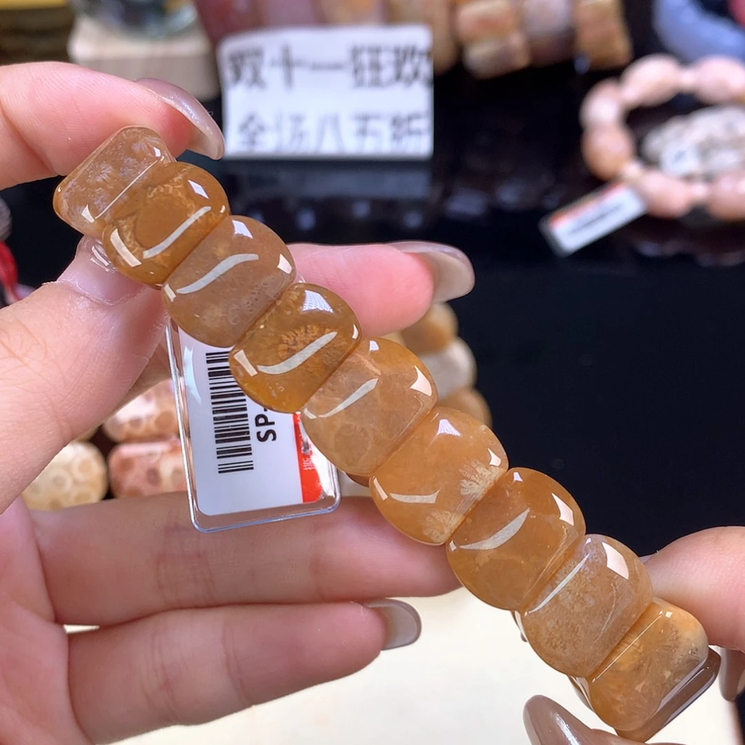 【闪购商品】未镶嵌手镯硅化珊瑚（珊瑚玉）福利手牌（18号）