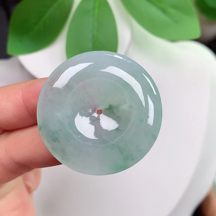 翡翠未镶嵌颈饰平安扣 34.8x6.0mm