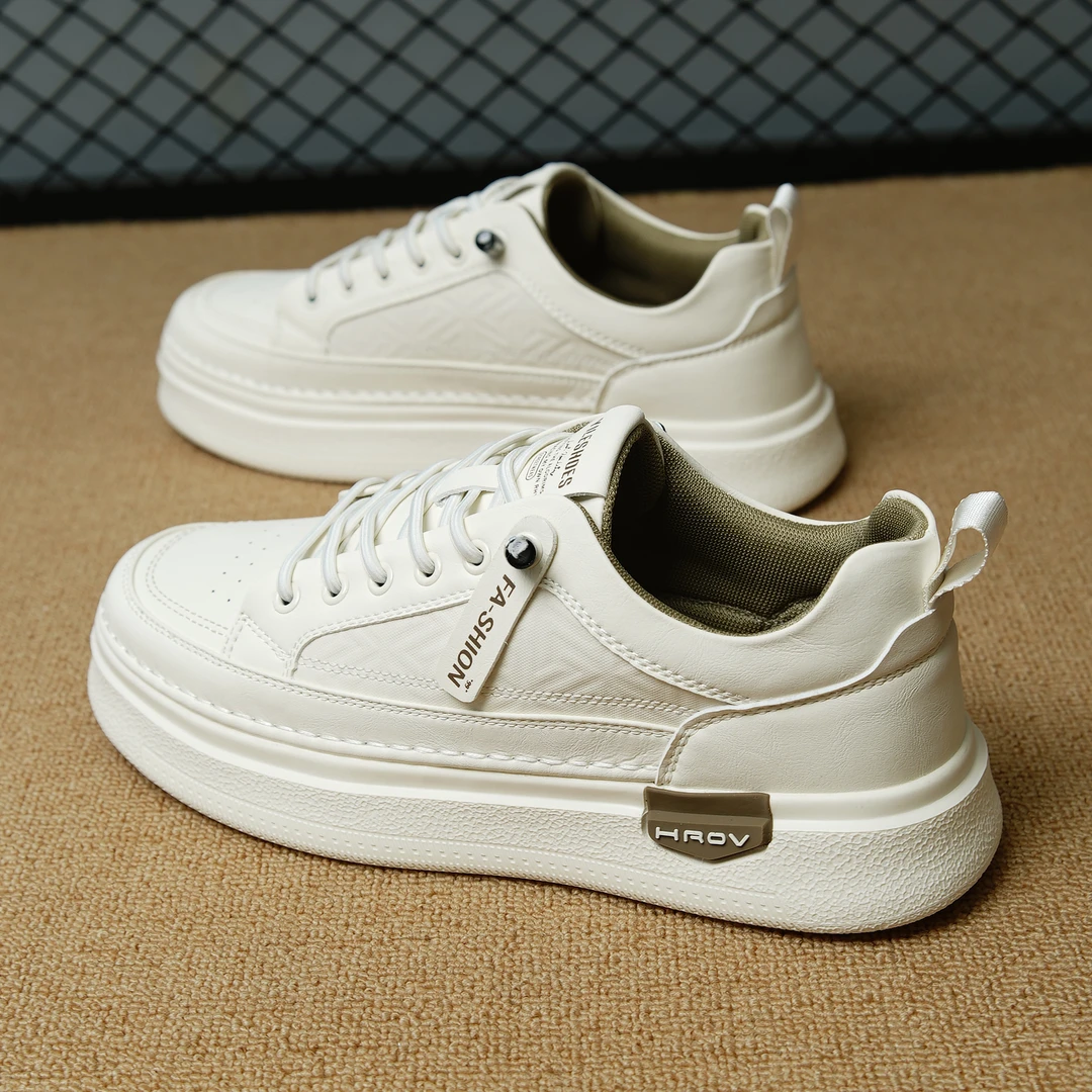 新款皮面板鞋小白鞋爆款韩版学生鞋男鞋潮鞋一脚蹬百搭鞋子休闲鞋