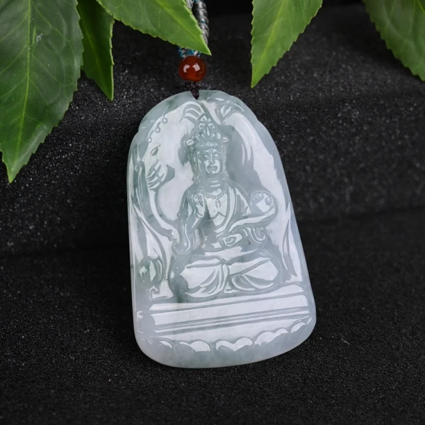(生肖龙蛇)天然翡翠普贤菩萨挂件（YW9455）十二生肖守护神