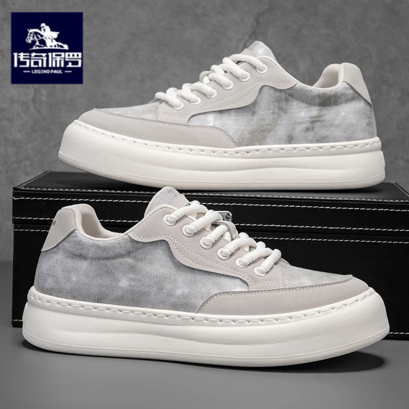 传奇保罗正版男鞋2026新款冬季百搭休闲板鞋男士软底帆布潮鞋秋季