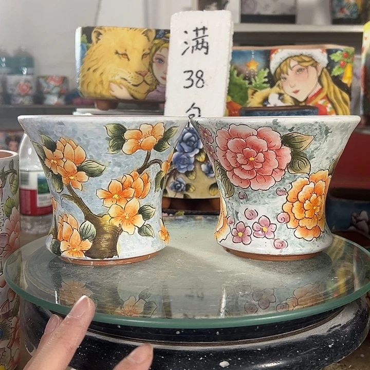 景德镇幸运花盆满38包邮