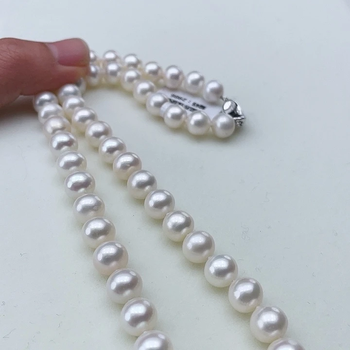 淡水珍珠颈饰银S925镶嵌卡9➕极光冷白高品