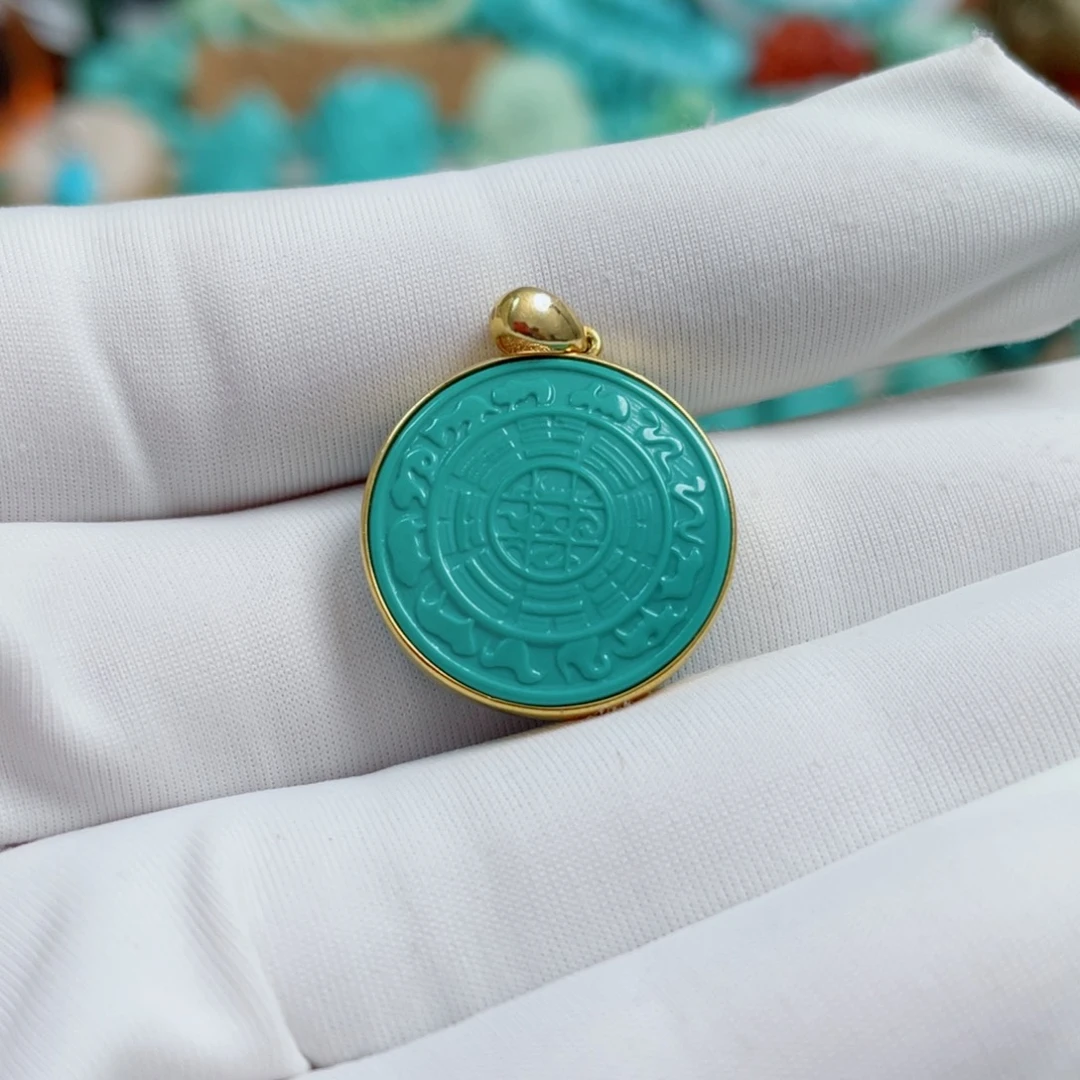 绿松石18K金镶嵌珠宝奇石