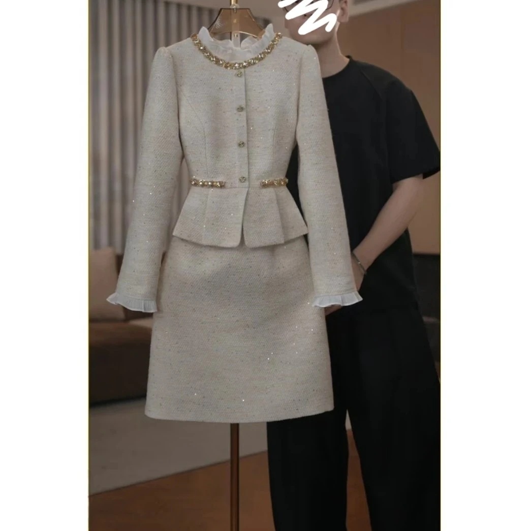 2025秋季新款上新假两件女装高贵气质显瘦长袖连衣裙百搭气质裙子