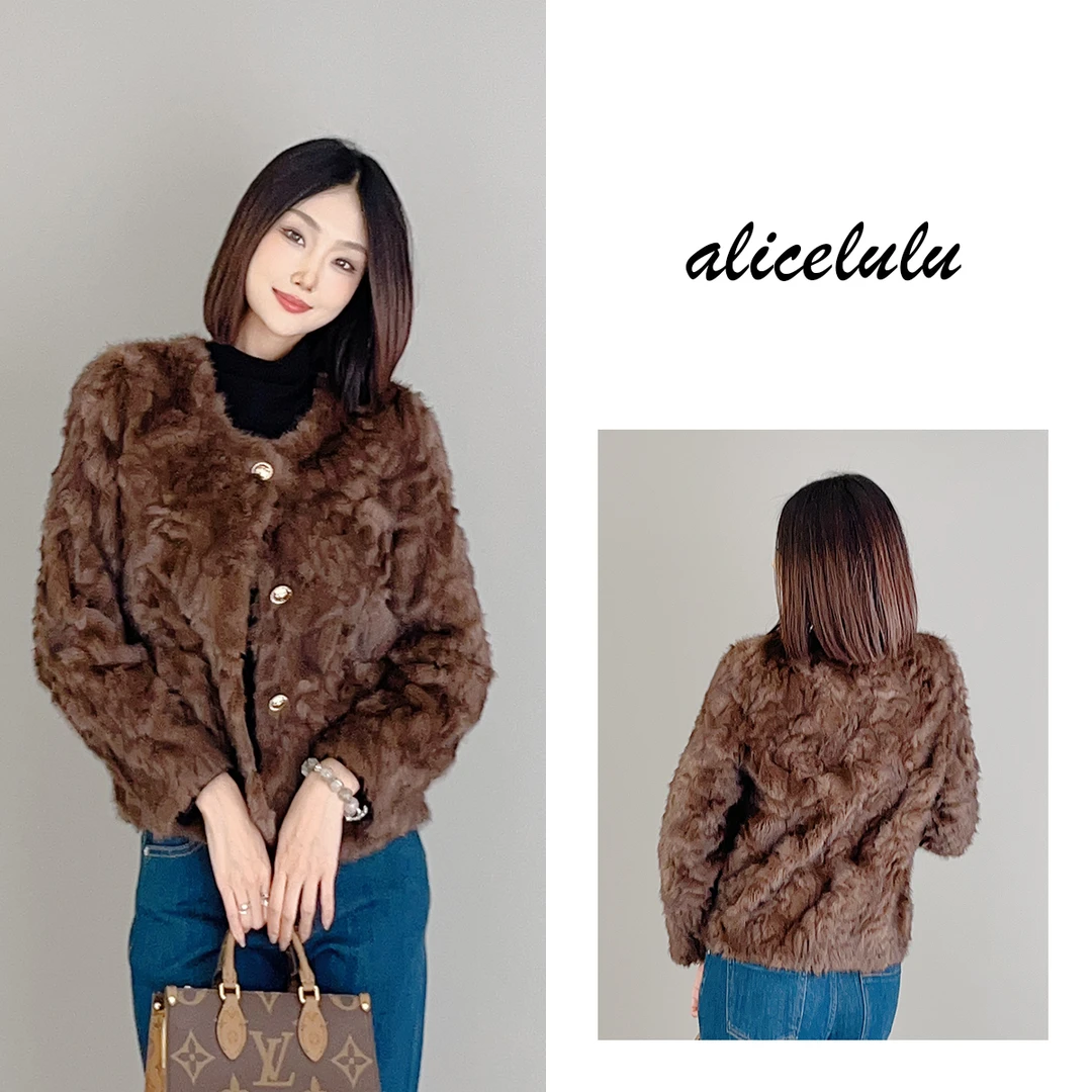 2 ALICE “贵妇聚会”绒毛外套 轻奢名媛 华贵保暖 S2140095Tr