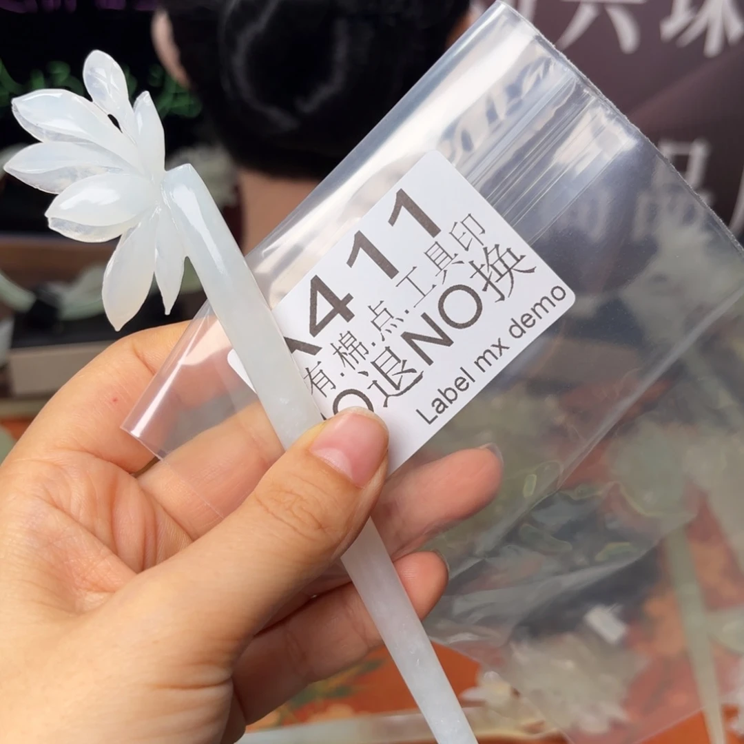 上***熙蛇纹石玉合金发饰