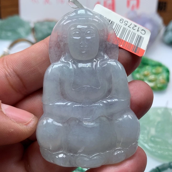 翡翠颈饰未镶嵌保真天然a货翡翠