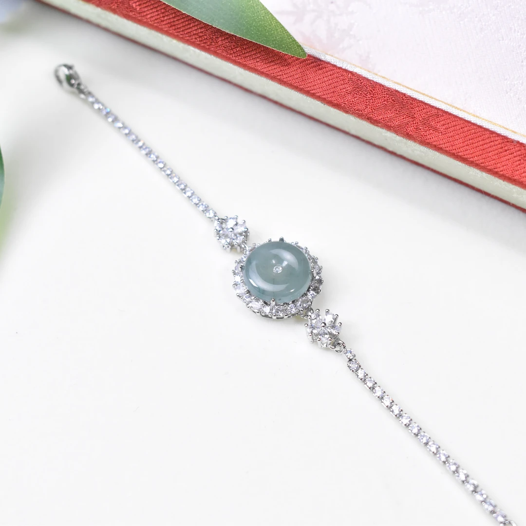 【睿泽鉴宝】翡翠平安扣手链12*12*3.5* JAN0008