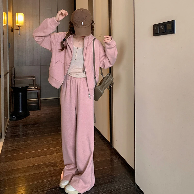 【时尚休闲减龄运动套装女2025秋季新简约百搭甜美小个子卫衣裤子