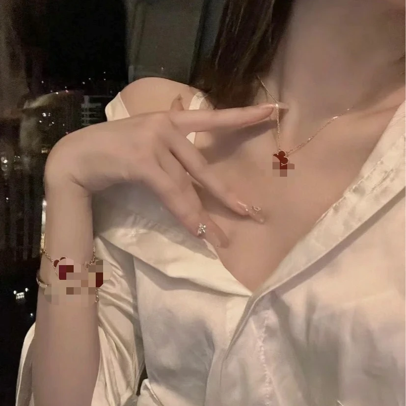 合金项链 合成金属【单花项链】四叶草项链气质轻奢网红时尚简约