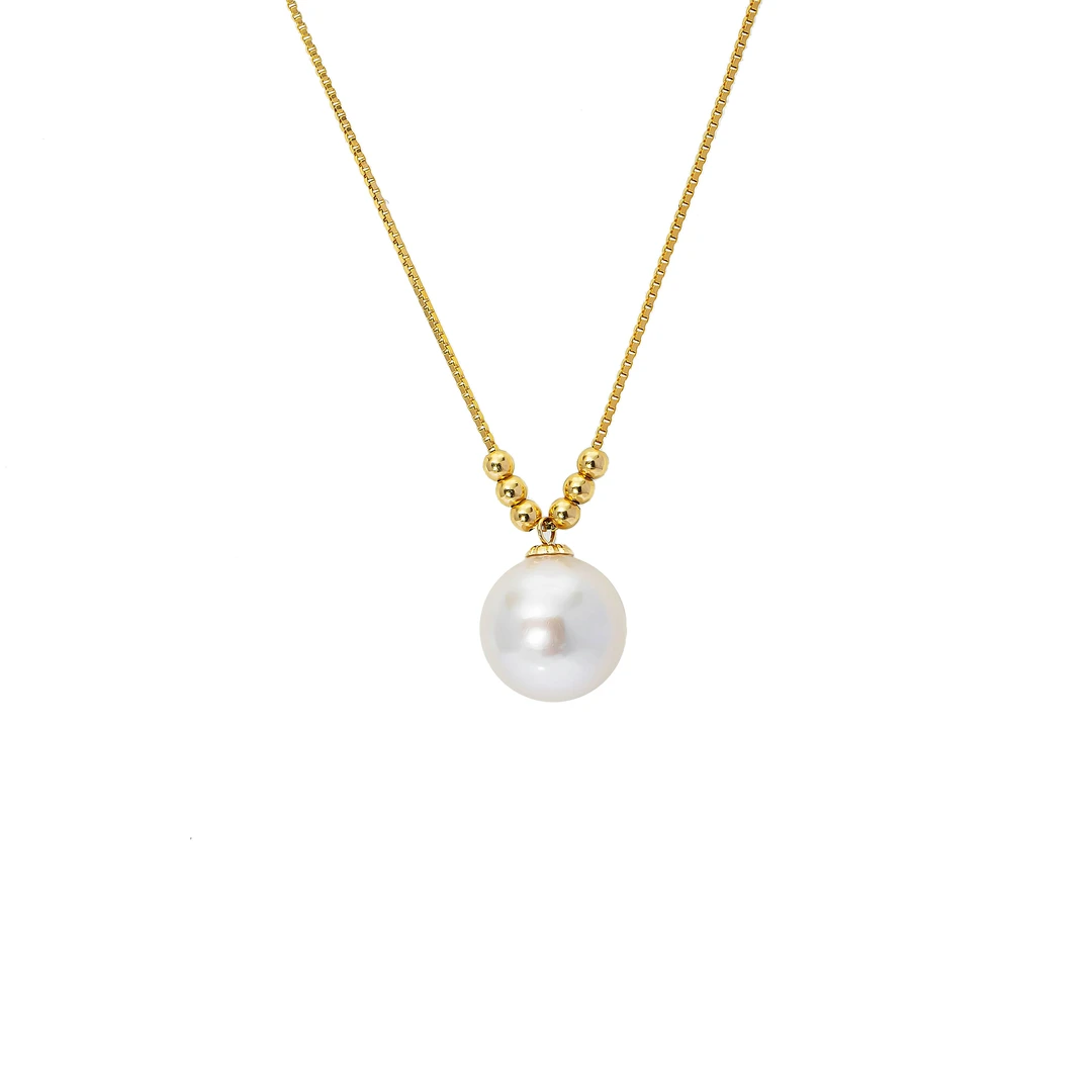 【新东方专属】爱迪生珍珠G18K金白色珍珠吊坠9-10mmXDF（送银链）