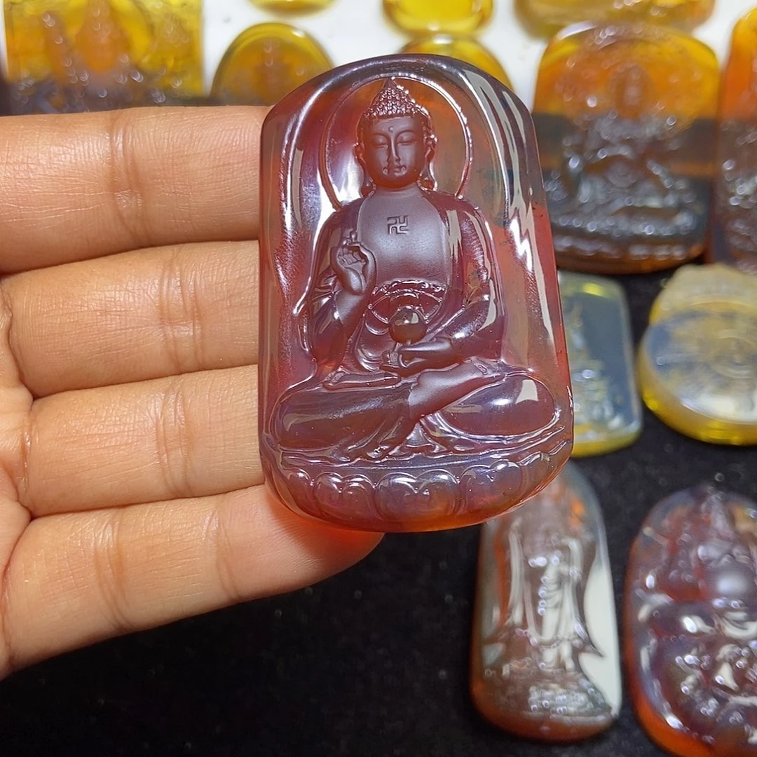 琥珀未镶嵌颈饰缅甸天然琥珀吊坠