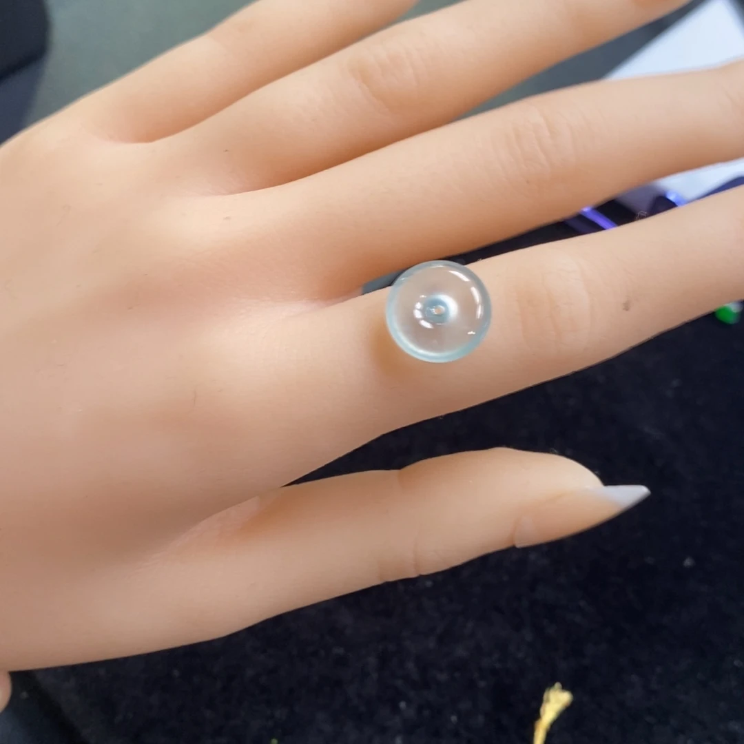 翡翠裸石玻璃种平安扣