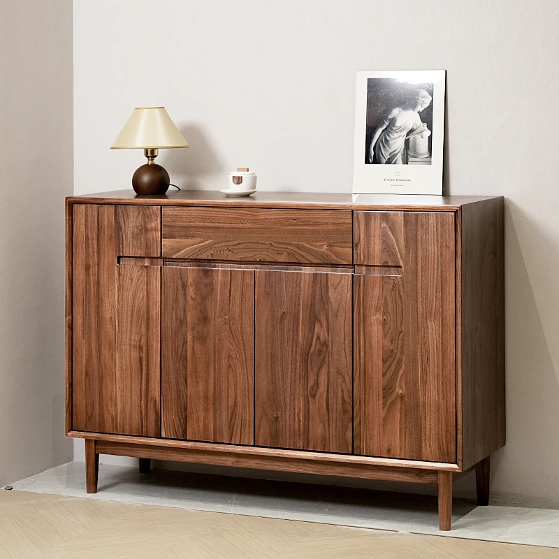 臻致美W北美黑胡桃木鞋柜实木入户玄关柜家用门厅柜收纳柜