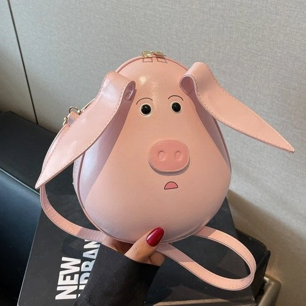 可爱风卡通小包包女2025新款时尚个性小猪包手机包夏季百搭斜挎包