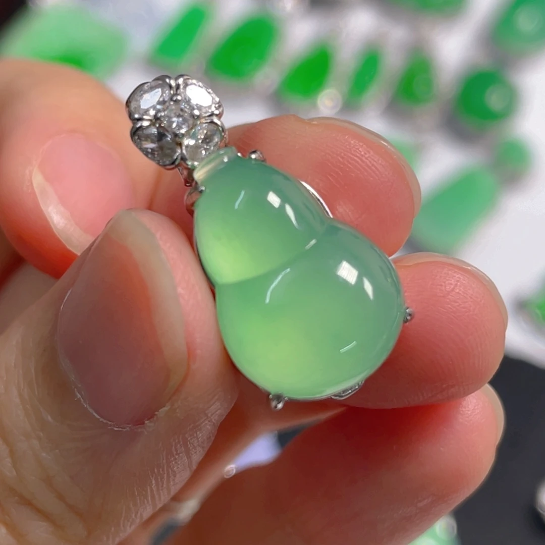 翡翠银S925镶嵌吊坠(不含链)