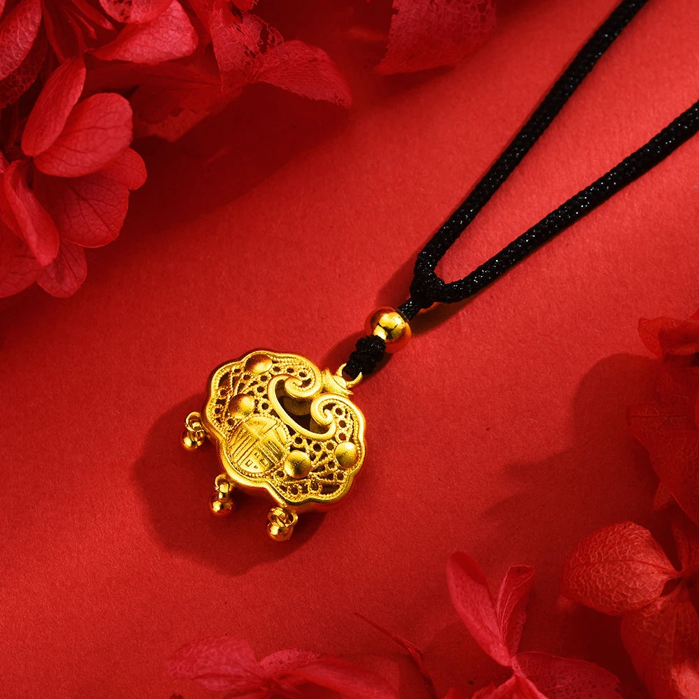 合金吊坠 合金吊坠项链【平安锁吊坠】时尚新款精致复古国风轻奢