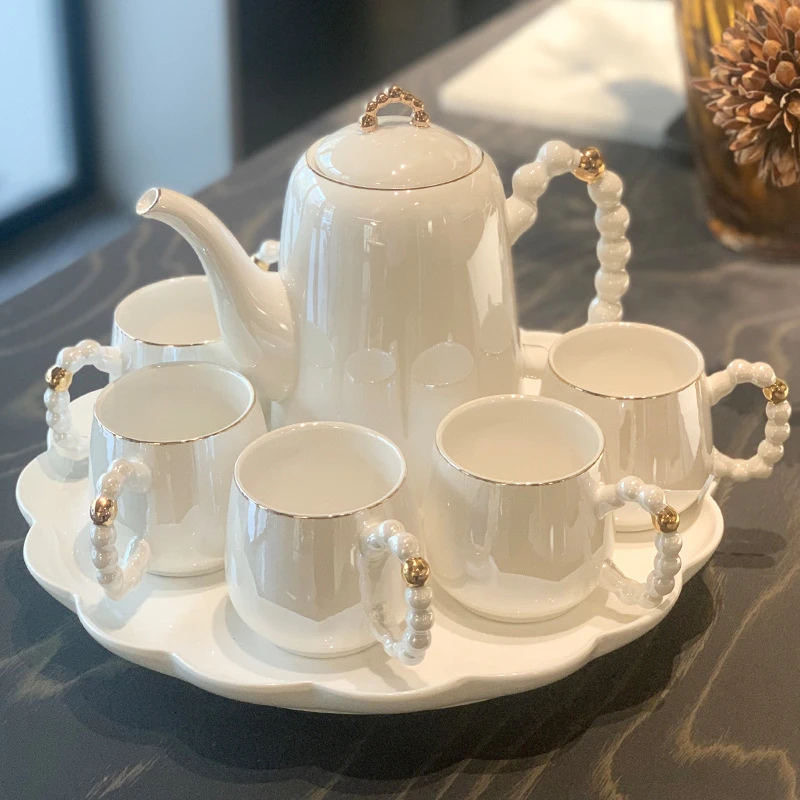 粤秀创意陶瓷水具套装耐热冷水壶茶壶水杯家用客厅喝水杯子高颜值