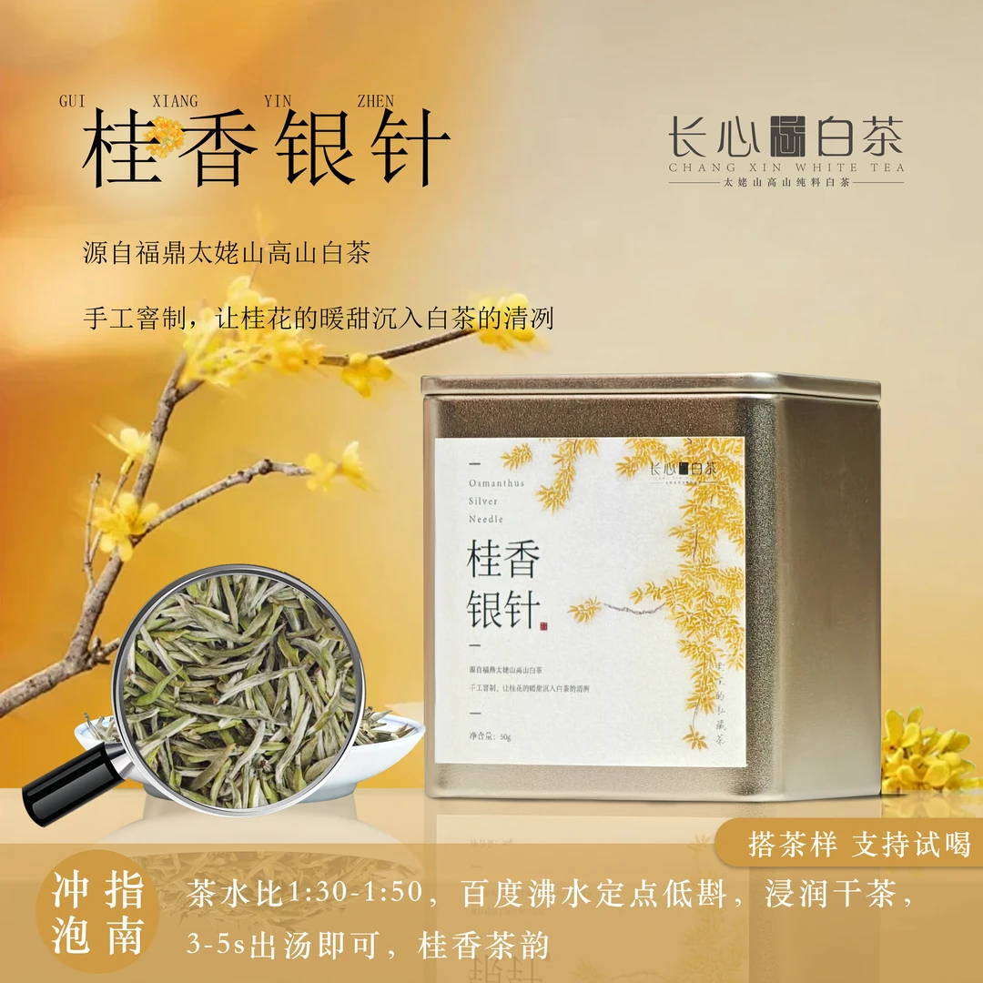 【针桂】2025年首日芽桂花（金桂）白毫银针