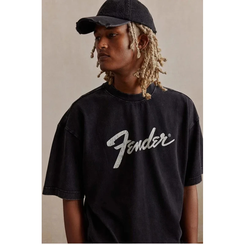 240g重水洗 前后印花短袖