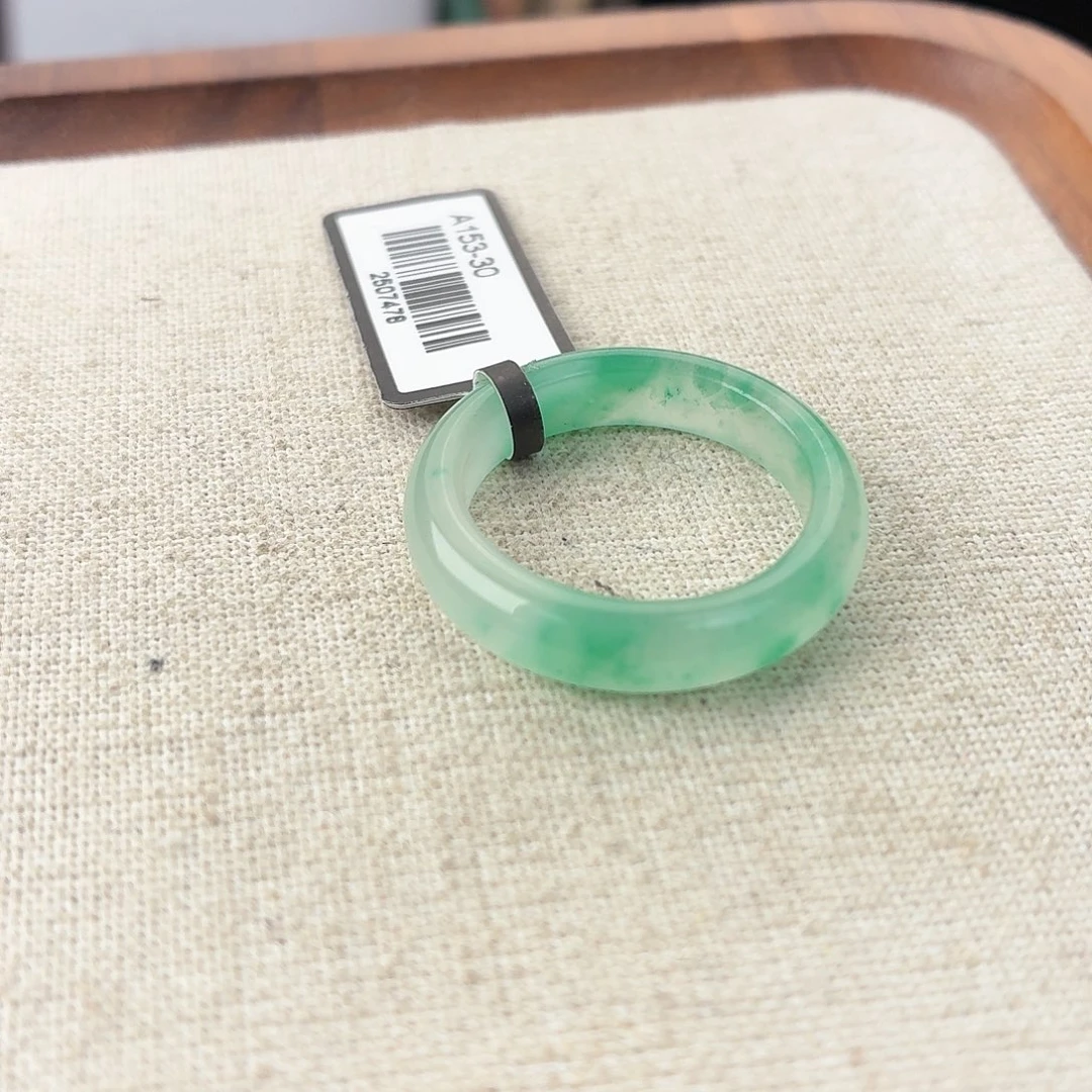 和田玉未镶嵌戒指L45碧玉细条直径19.1不退换