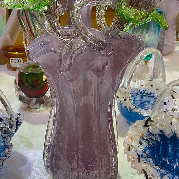 琉璃琉璃花瓶高33口18