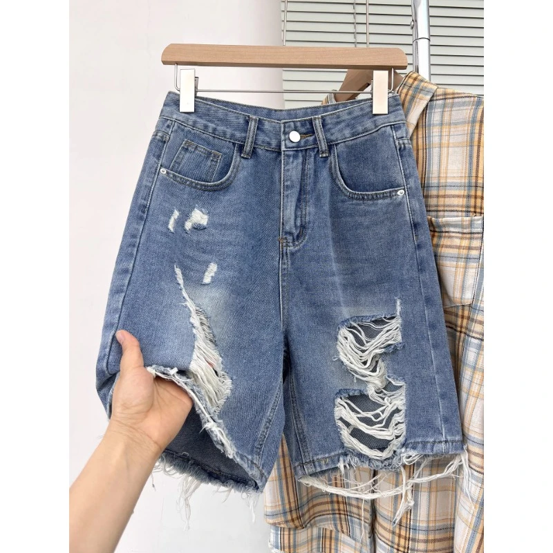 美式牛仔短裤女款爆款2025新款夏季慵懒风薄款裤子高腰显瘦小个子