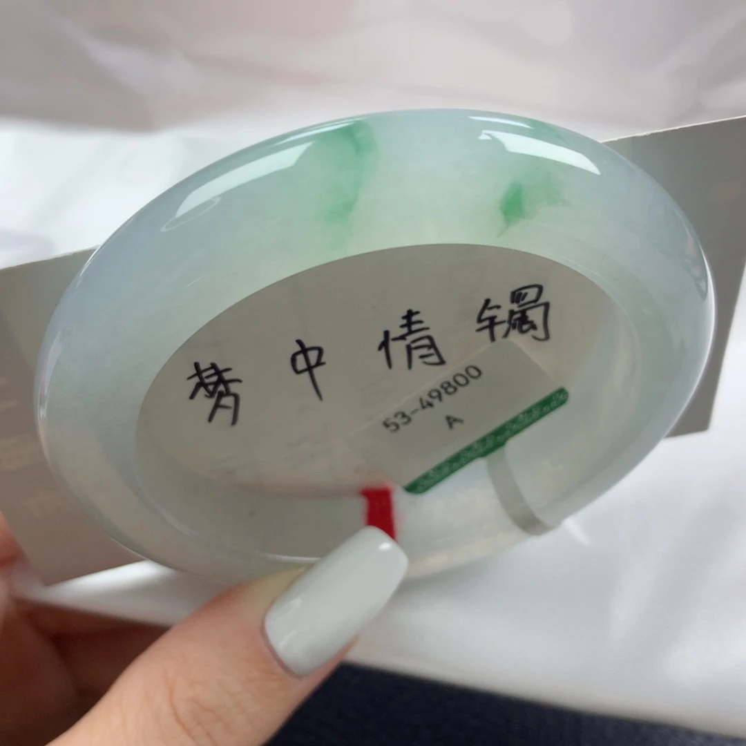 未镶嵌手镯翡翠至纯至净阳春白雪正圈53