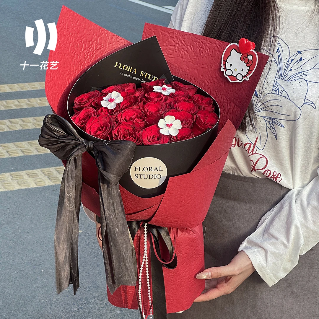 【十一】英文定型片网红圆舞曲定型片花束包装材料