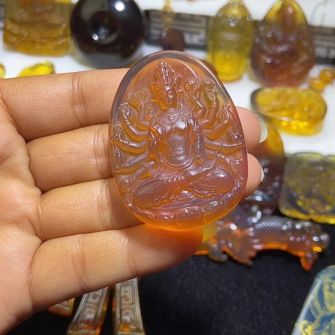 琥珀未镶嵌颈饰缅甸天然琥珀吊坠