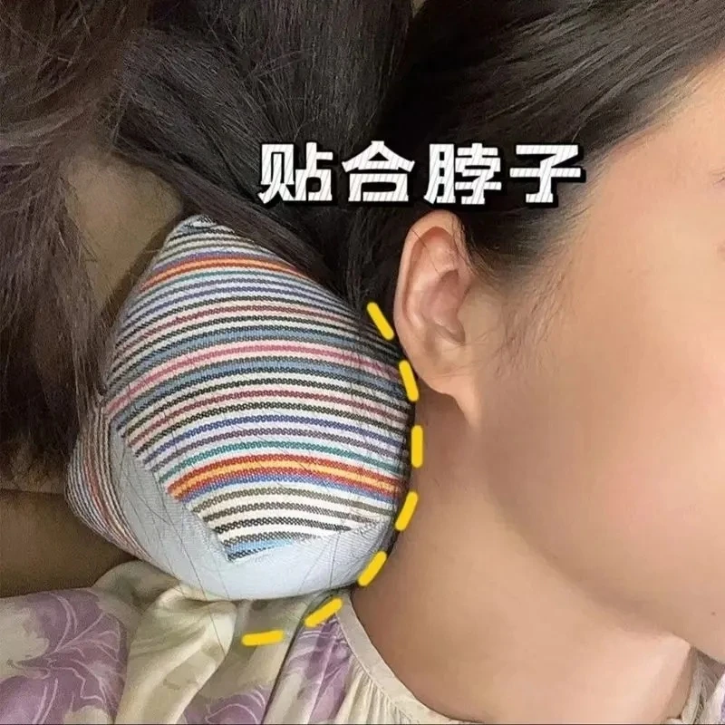 荞麦壳养生枕颈椎枕缓解疲劳复古老粗布颈椎枕护颈枕三角枕头枕头