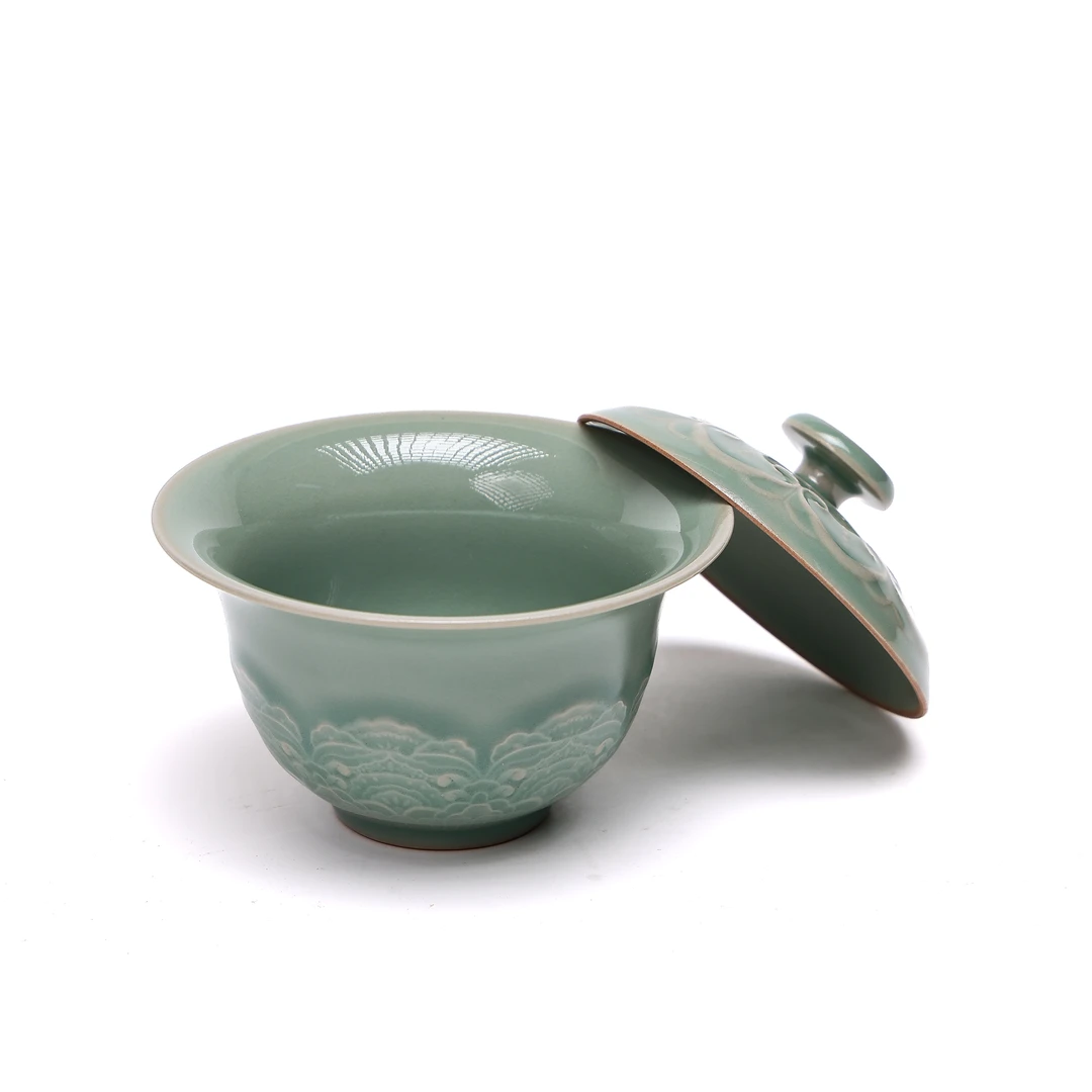 【梵山暮云】敦煌系列-二才盖碗-120cc-青瓷茶具（STCY00871）