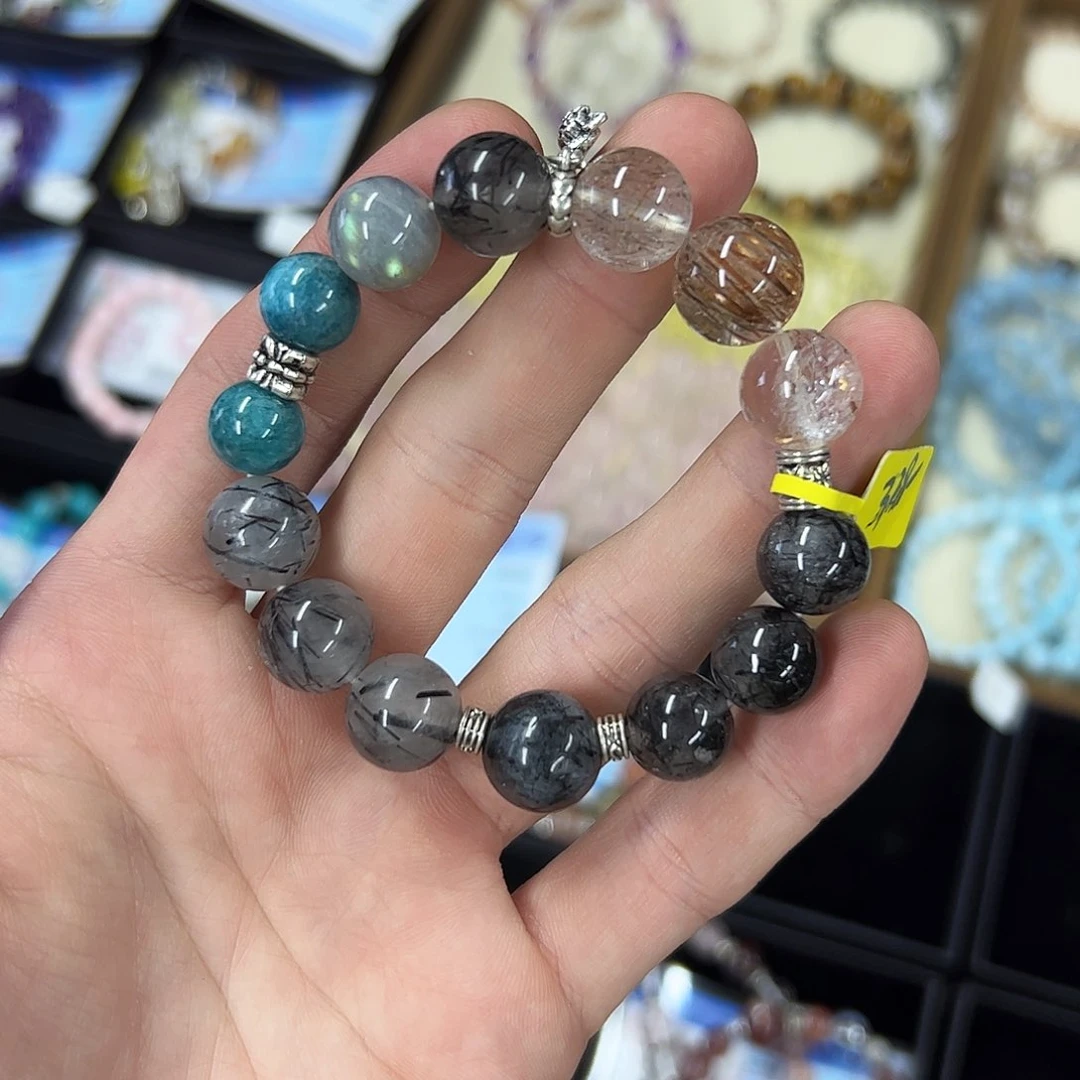 ****默水晶手链未镶嵌黑发手串