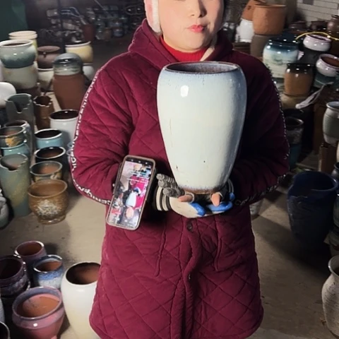 口15高27瑕疵盆子