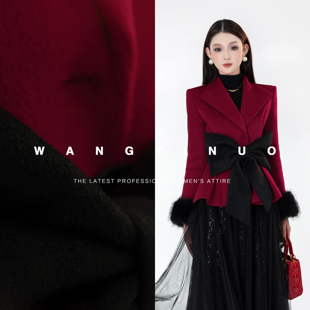 MD定制·依诺【未绪沉珀】2025冬季新款时尚重工设计感轻奢羊毛外套