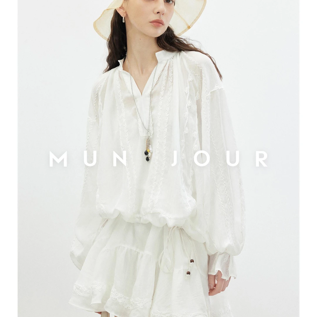 【达人专属】重工浮雕绳绣 抗皱苎麻天丝肌理感微透度假连衣裙