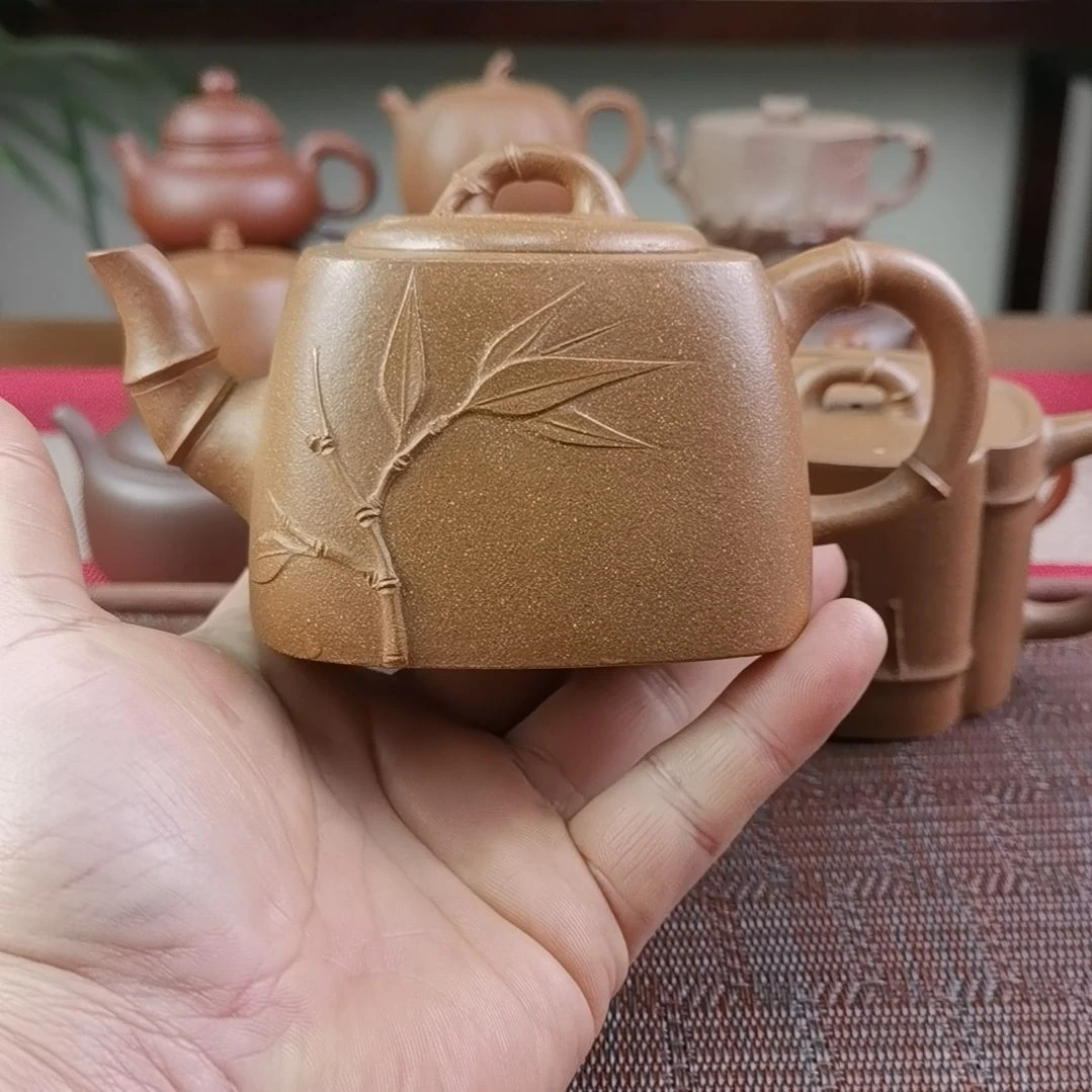 紫砂茶壶段泥四方竹韵300CC