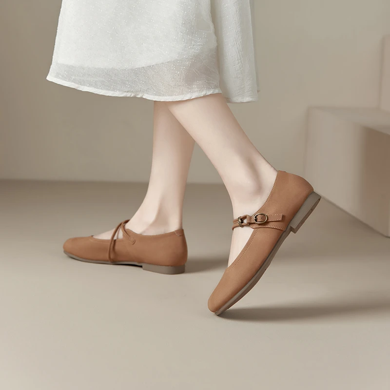 玛丽珍鞋女款单鞋秋季新款豆豆鞋软皮奶奶鞋软底舒适复古浅口