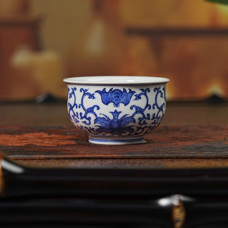 【小乔赏瓷】青尧五蝠高炉式杯xygy310