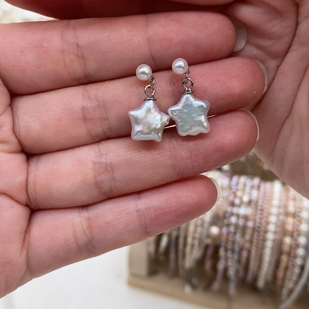 耳饰淡水珍珠银S925镶嵌