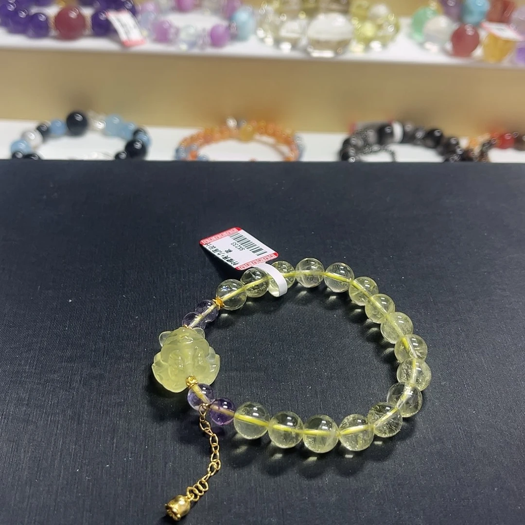 水晶手链未镶嵌黄水晶狐狸设计款手串