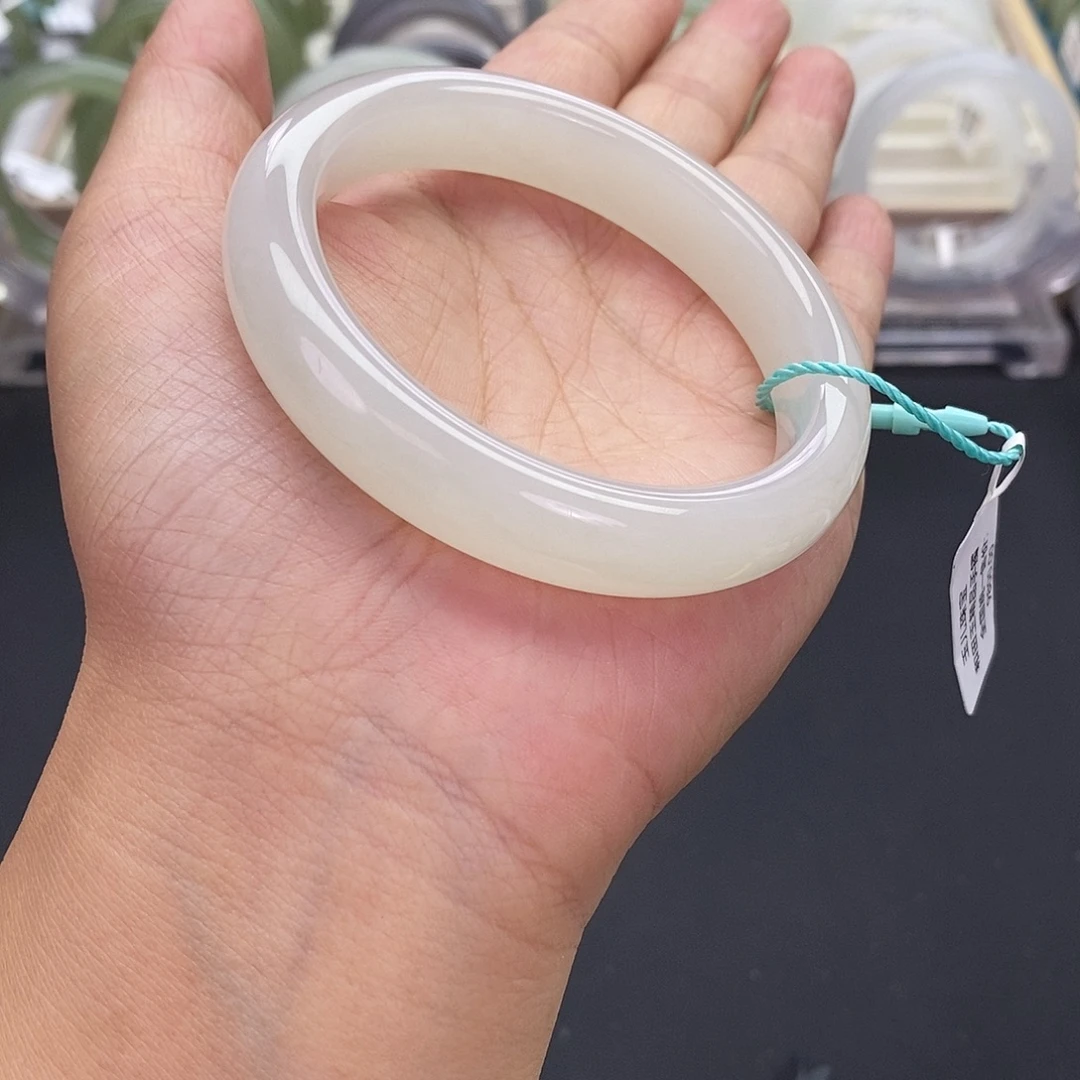 和田玉未镶嵌珠宝奇石和田玉手镯54.55