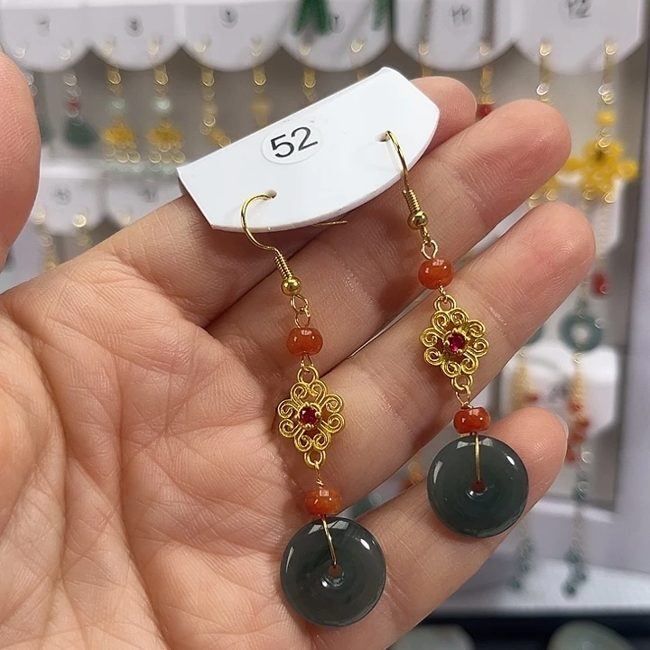 翡翠未镶嵌耳饰耳饰